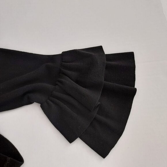 Talbots Double Flounce Sleeve Black Sweater - Picture 8 of 9